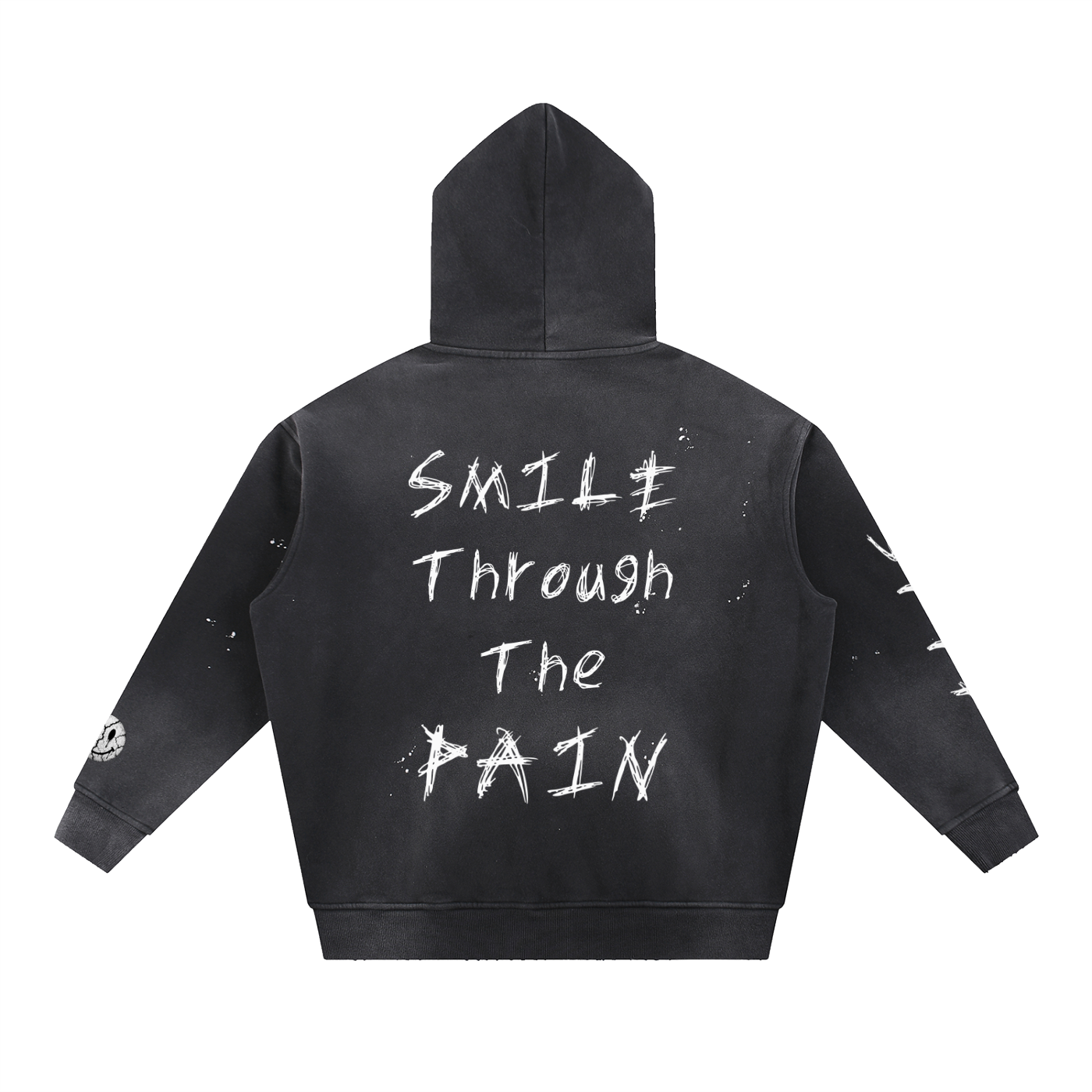 Vintage Washed Frayed Fleece Hoodie