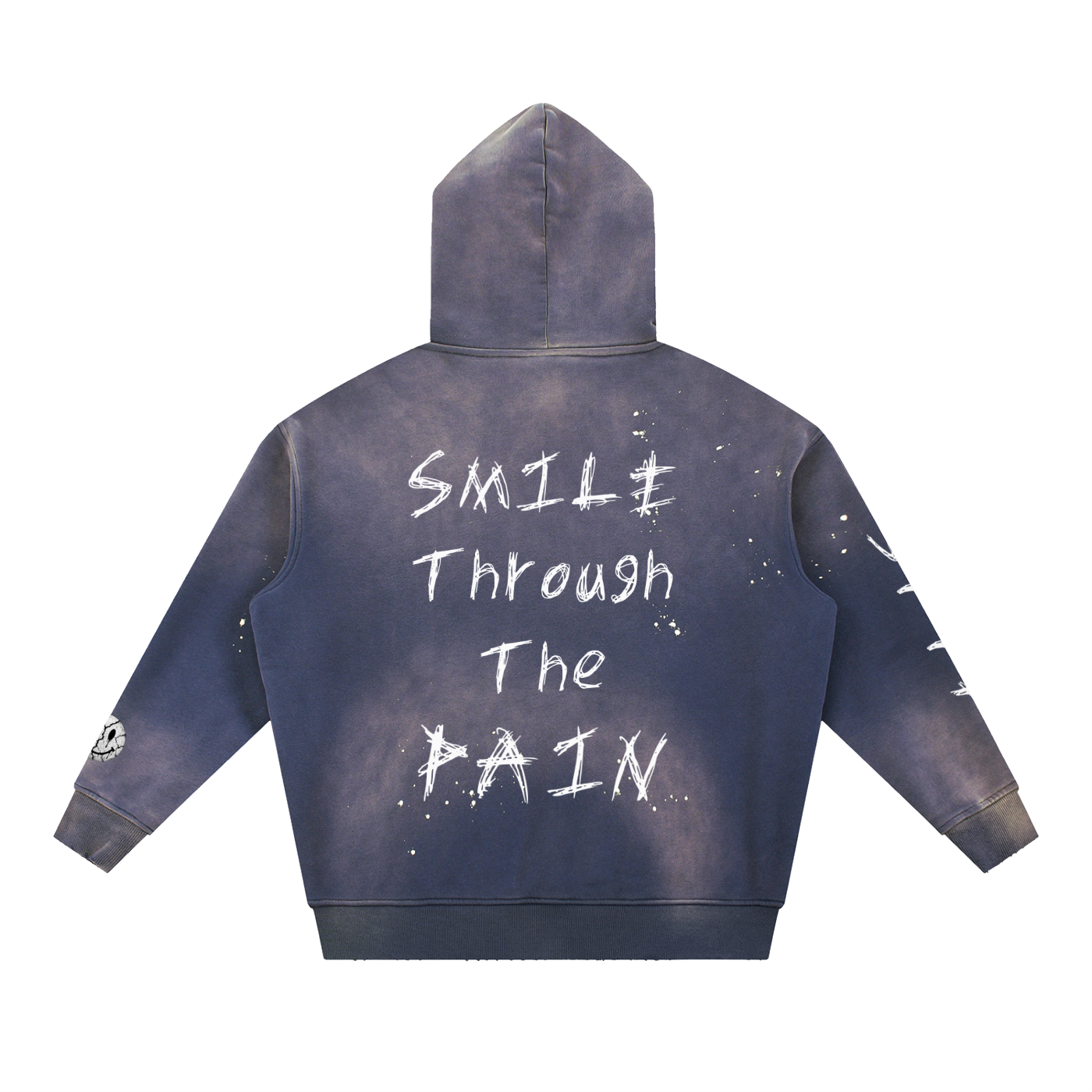 Vintage Washed Frayed Fleece Hoodie